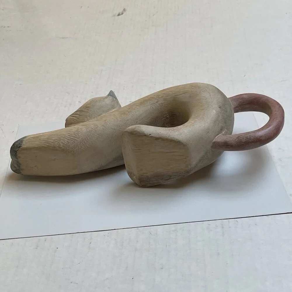 Hand Carved Wooden Stretching Cat Kitten Kitty Home Decor Multicolor Animal